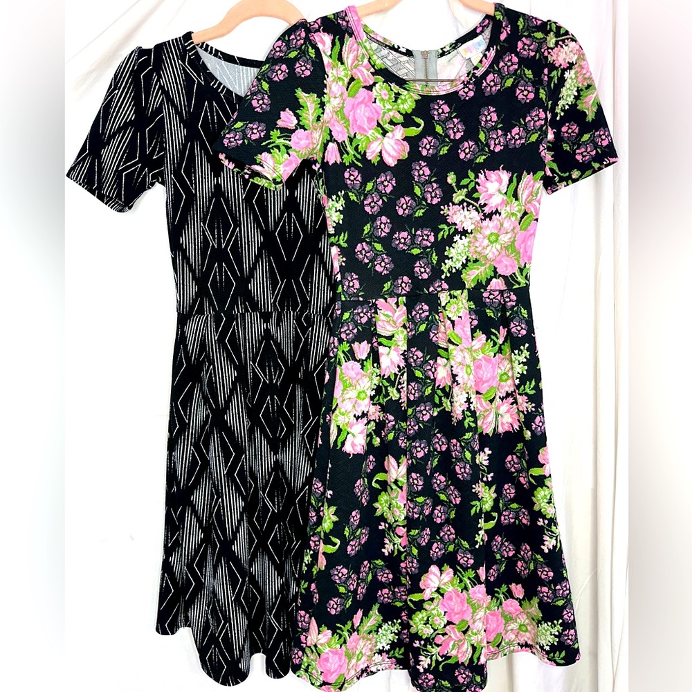 LuLaRoe Floral Dresses - set of 2 ladies xxs